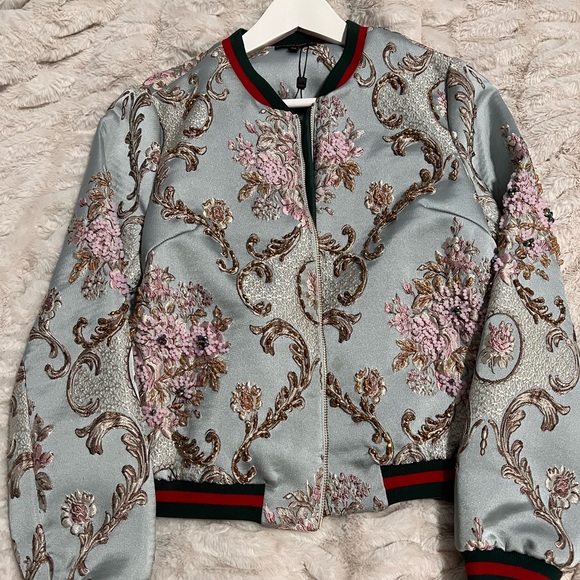 ALBERTO MAKALI BOMBER BEADED JACKET SIZE XS - Picture 1 of 7